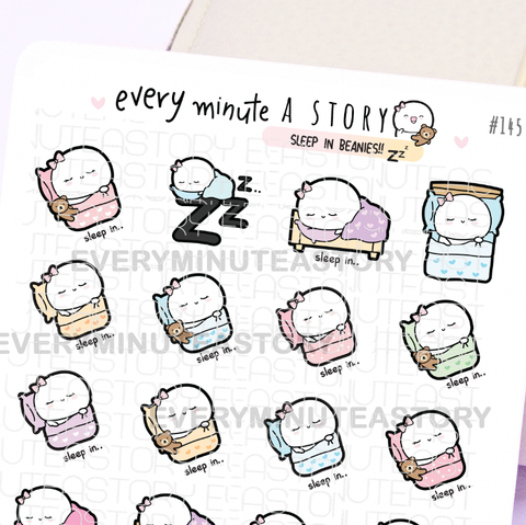 Beanie sleep in, nap time planner stickers