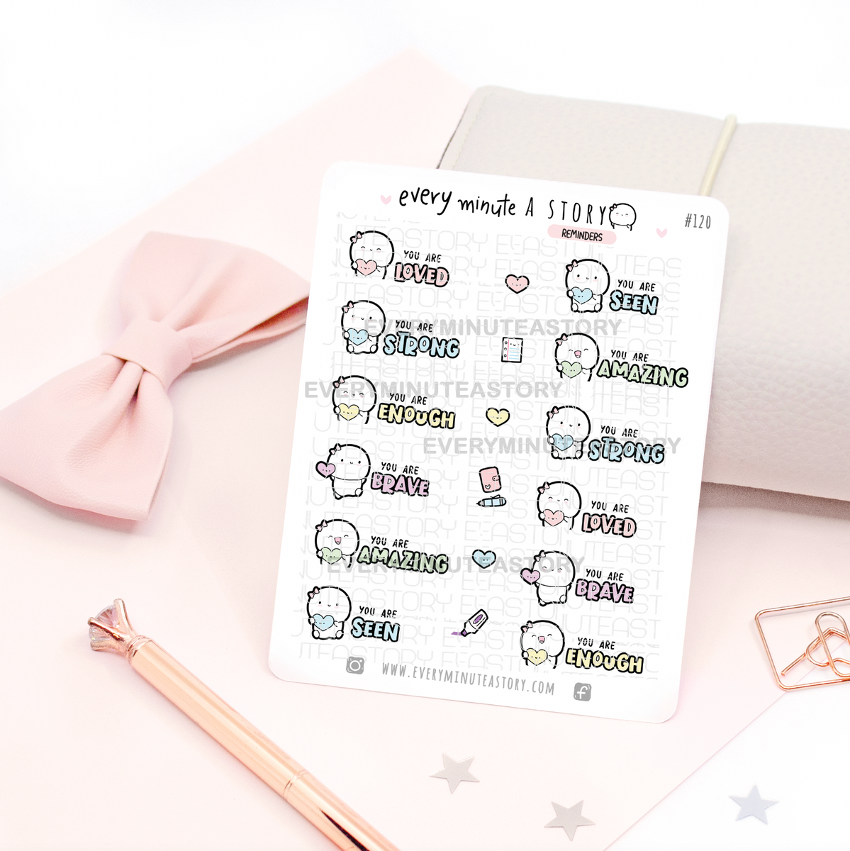 Motivational reminders stickers Vol.1 – Every Minute A Story