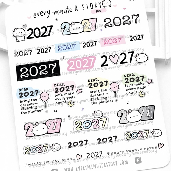 2027 number/words stickers