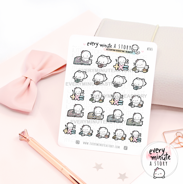 Accounting, Budgeting, tax time Beanie planner stickers