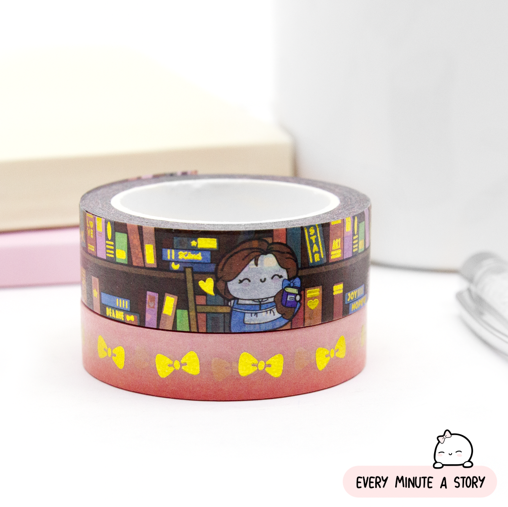 PRE-SALE washi #5! Belle's library Beanie washi – Every Minute A Story