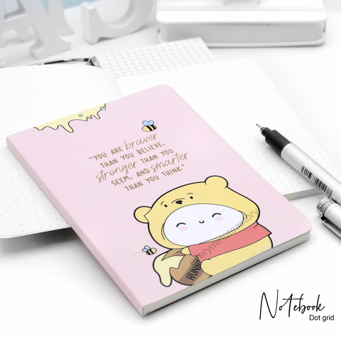 Pooh Beanie notebook, A6 Beanie dot grid notebook | LOW STOCK! LIMIT: 2/order