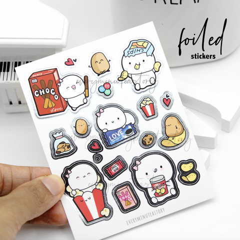 Foiled sweet 'n' salty big stickers- Limited Stock! Limit 4/order