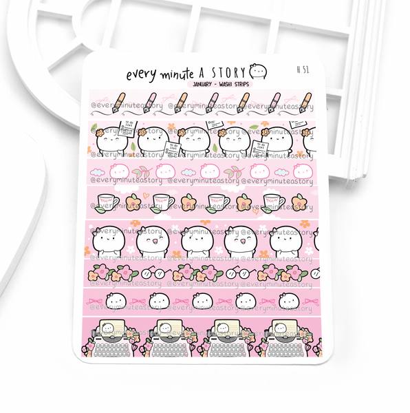 2026 monthly deco stickers matching washi strips