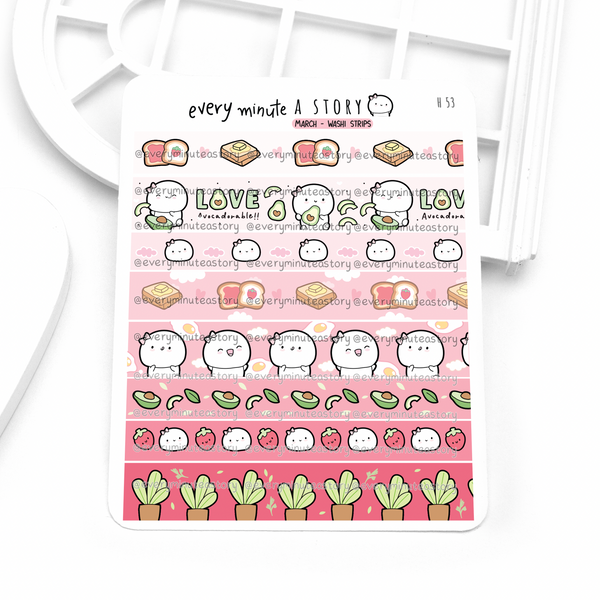 2026 monthly deco stickers matching washi strips