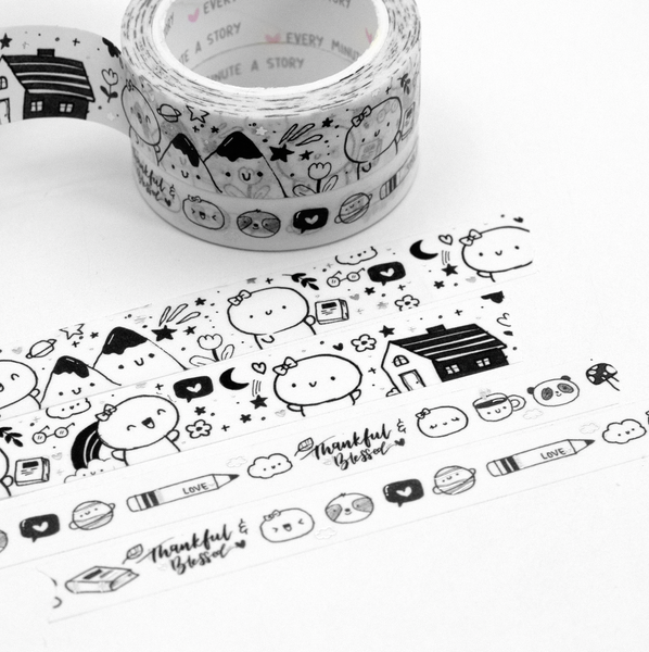 Sketchbook Beanie washi, hand sketched - Limit 1/order