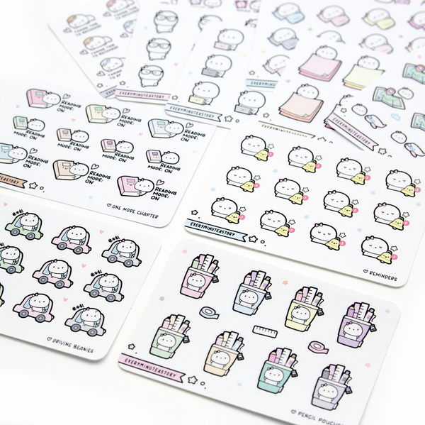Set of 5 bestselling Beanie mini sticker sheets-  Limited Stock!