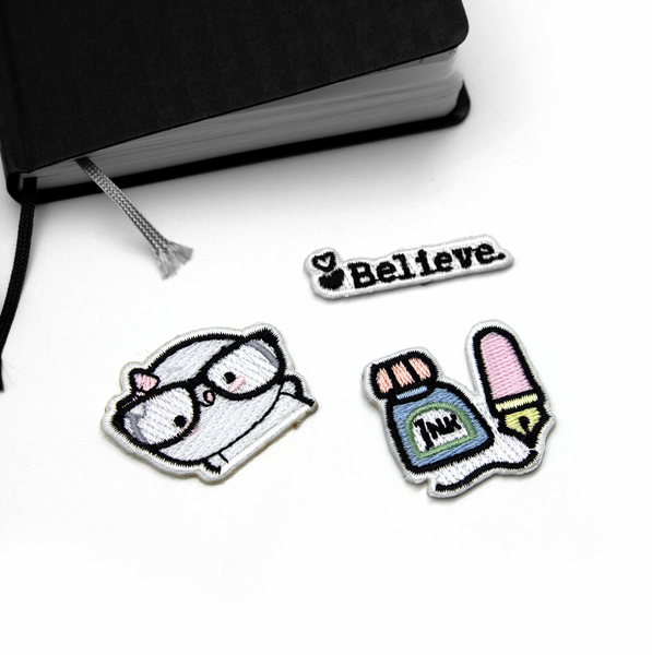 Pen and ink, Beanie iron-on embroidery patch -Limited Stock! Limit 2/order