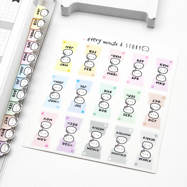 Planner tabs Vol.2-monthly, deco- Limited Stock!