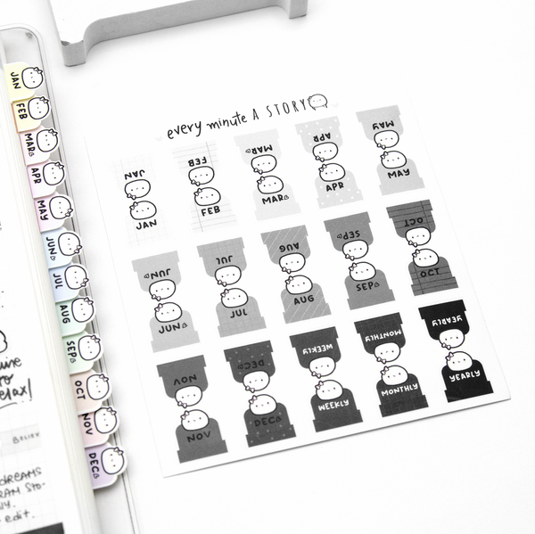 Planner tabs Vol.2-monthly, deco- Limited Stock!