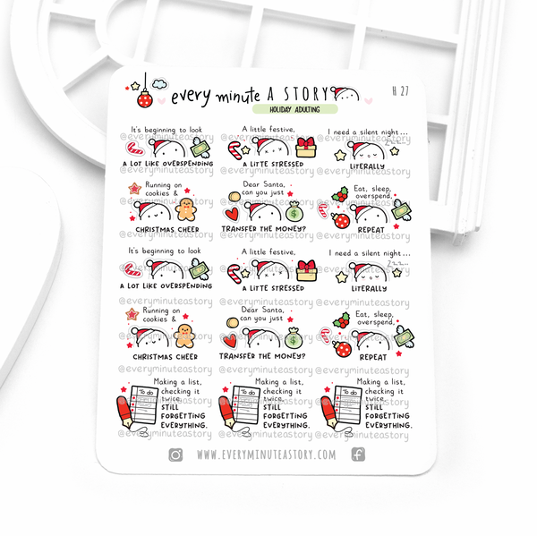 Holiday adulting stickers,, Christmas planner