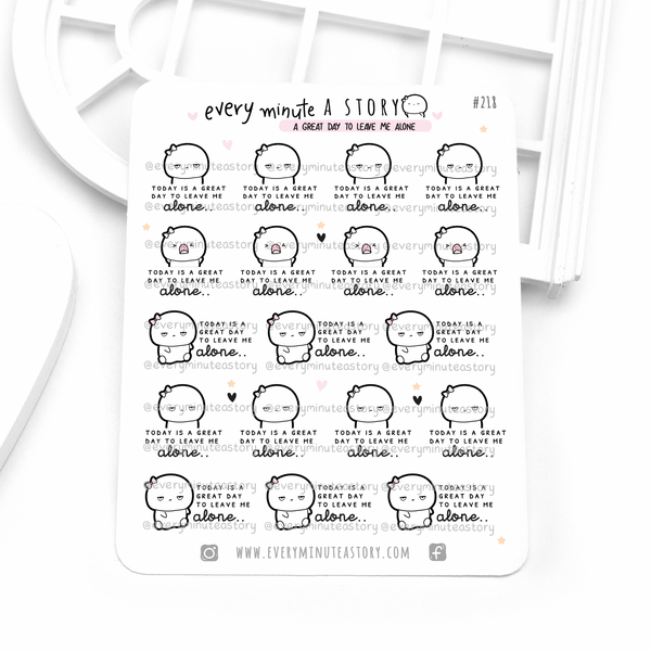 A great day to leave me alone Beanie stickers, upset, mad