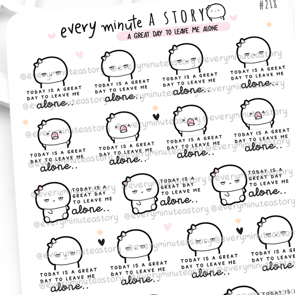 A great day to leave me alone Beanie stickers, upset, mad