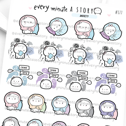 Anxious Beanies, anxiety stickers, mental health