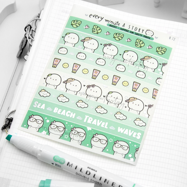 2025 monthly deco stickers matching foiled washi strips on washi paper, Vol.2