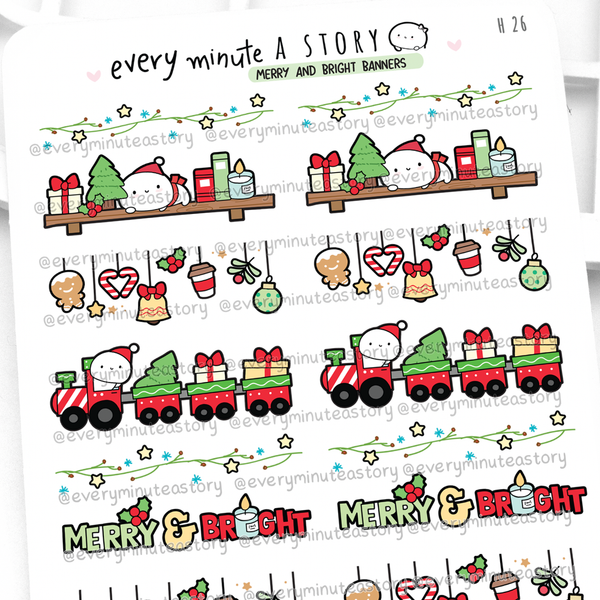 Merry & Bright Christmas banners- Low Stock!