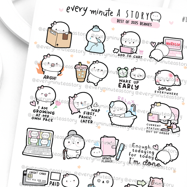 Best of 2025 Beanie sticker sampler