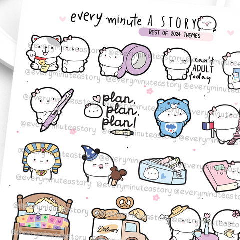 Best of 2024 themes sticker sampler