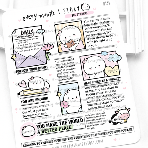 Bright Times big stickers, newspaper deco