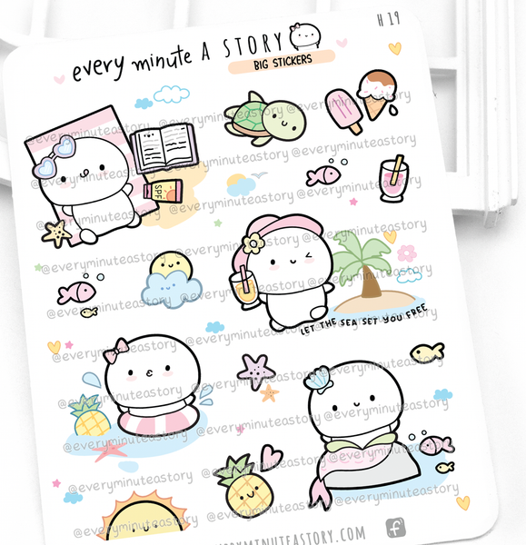 Salt in the air summer big stickers, travel, vacation