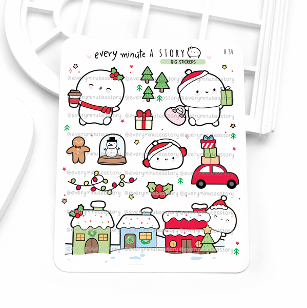 Christmas big stickers- Low Stock!