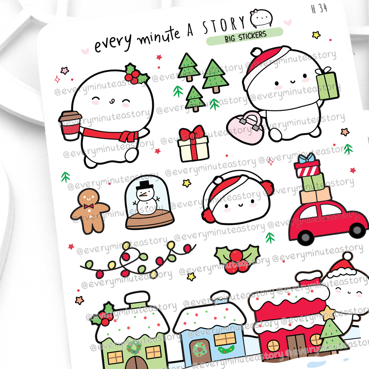 Christmas big stickers- Low Stock!