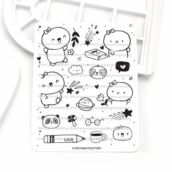 Sketchbook Beanie big stickers- Limited Stock!