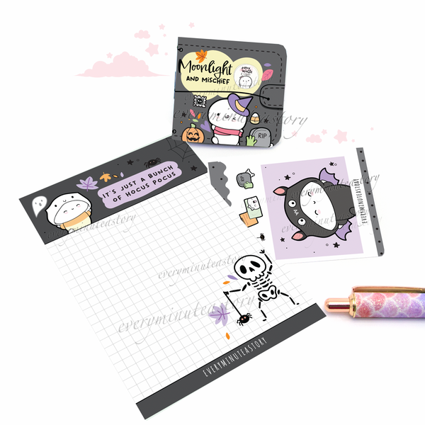 Moonlight and mischief, halloween sticker book and Jelly cover add on- Limited Stock!