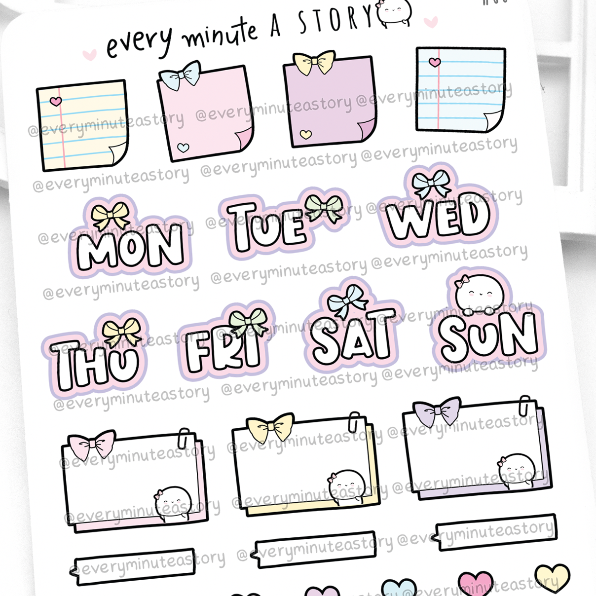 Just bows days of the week stickers