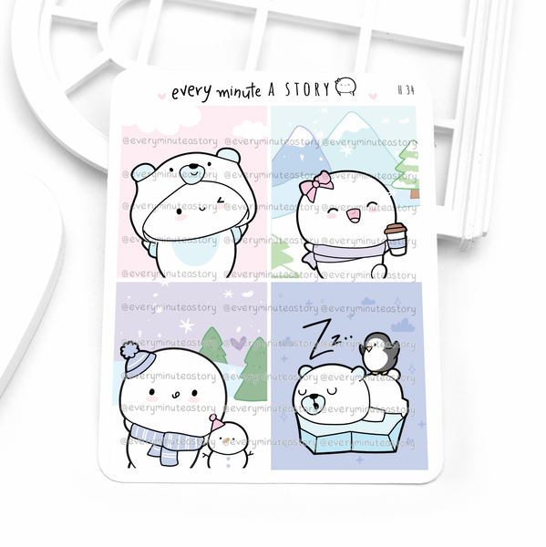 Bundle up full boxes stickers, winter