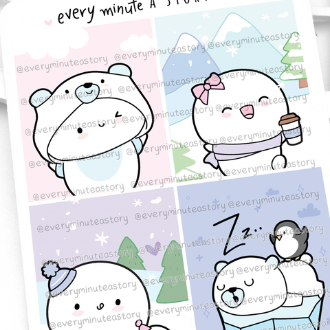 Bundle up full boxes stickers, winter