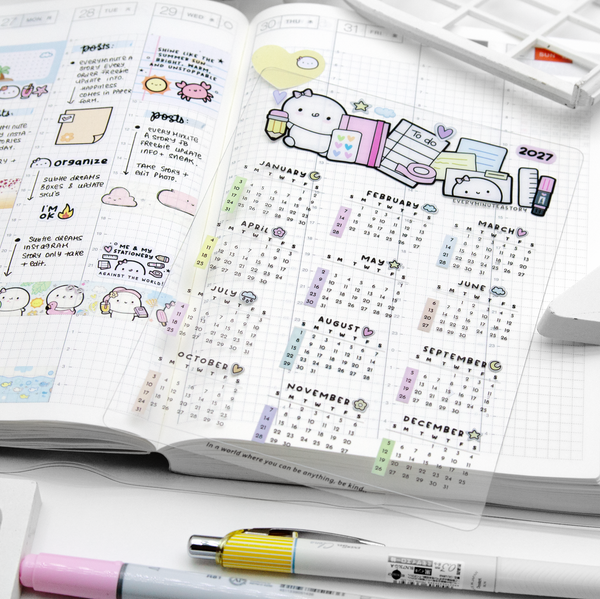 2027 calendar, transparent pencil board, planner bookmark B6 - Limited Stock! Limit 3/order
