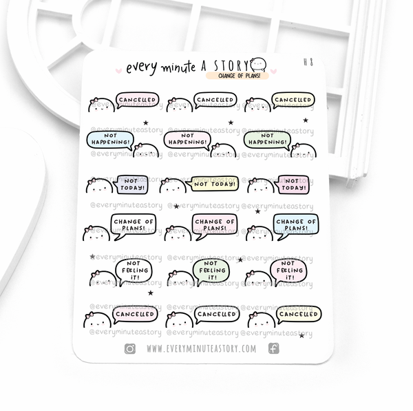 Change of plans Beanie stickers, cancelled appointment