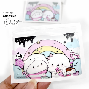 Candy Land Beanie Silver foiled adhesive sticky pocket | Limited stock, limit 2/order