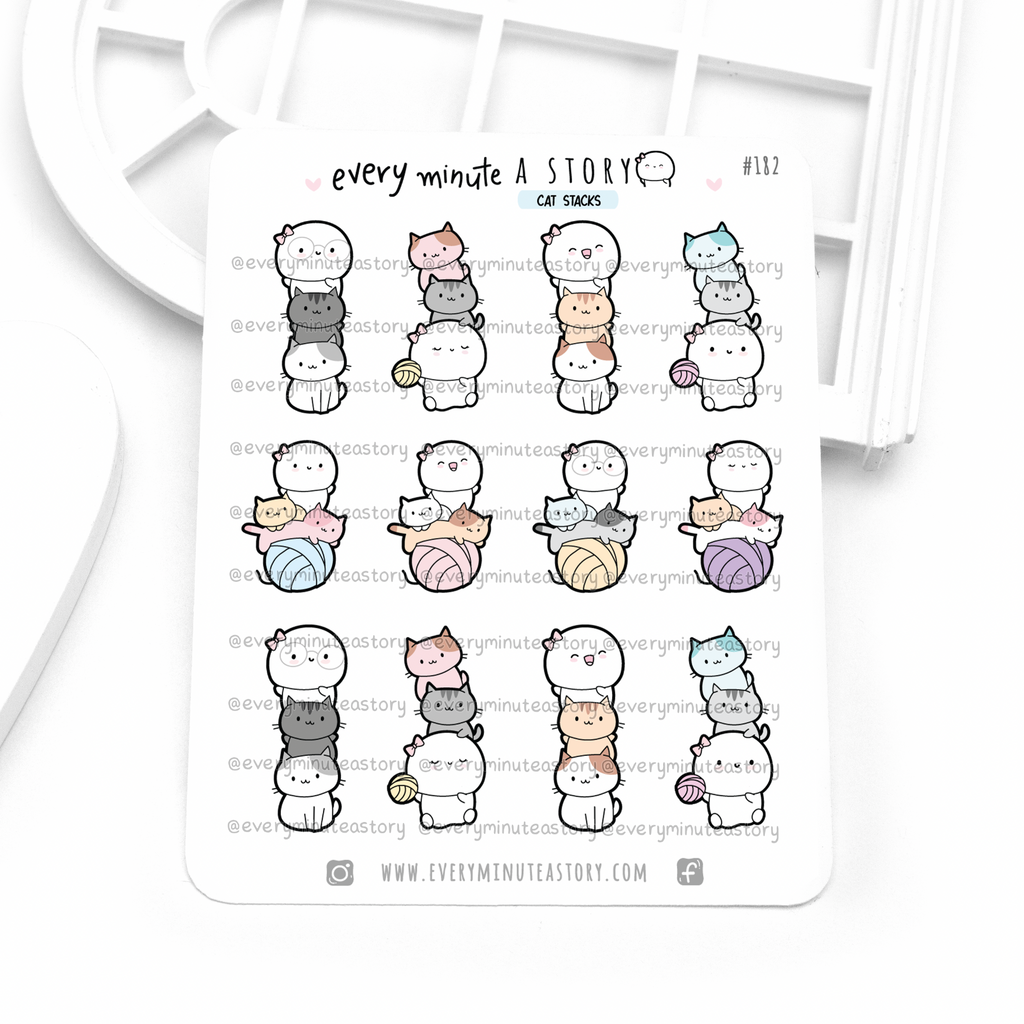Cat stack stickers – Every Minute A Story