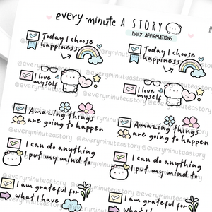 Daily affirmations stickers, mental health