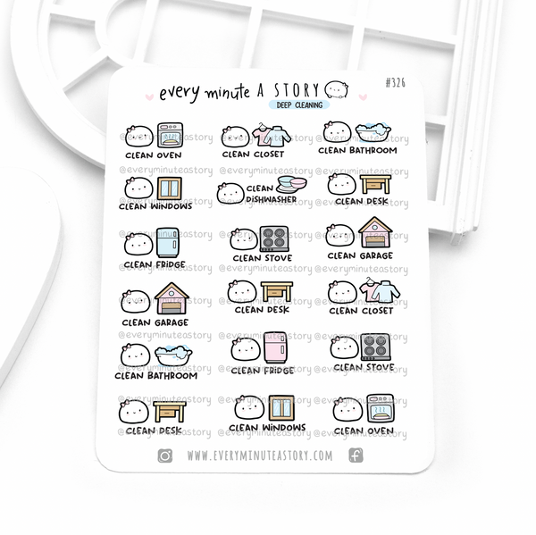 Deep cleaning Beanie planner stickers