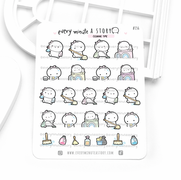 Cleaning, dishes, chores planner stickers