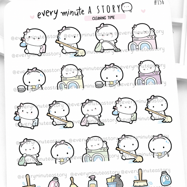 Cleaning, dishes, chores planner stickers