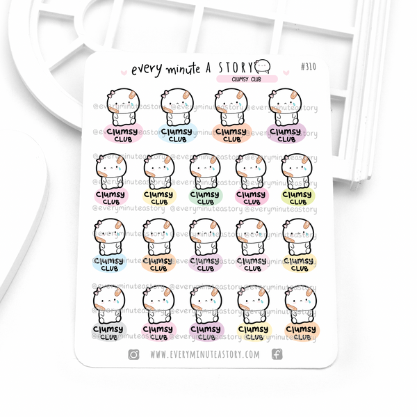 Clumsy club Beanie stickers, paper cut- LOW STOCK!