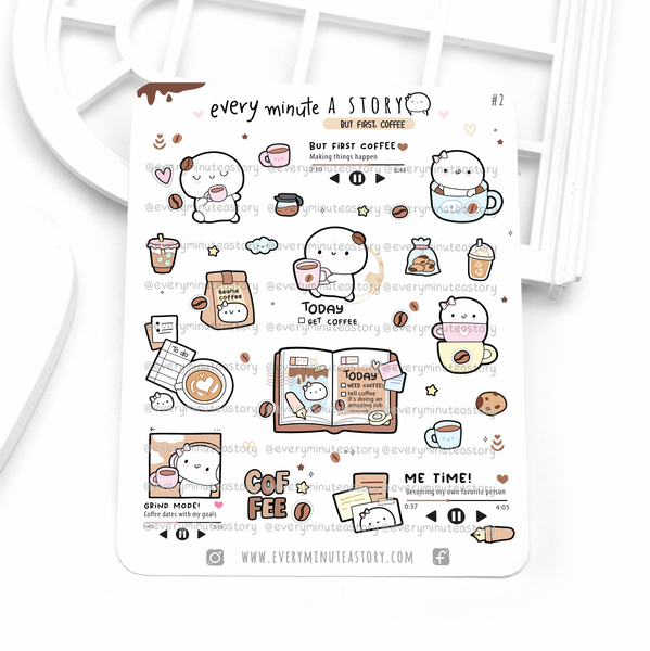 PRE-SALE! Coffee first, Beanies stickers