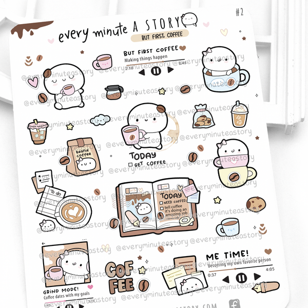 PRE-SALE! Coffee first, Beanies stickers