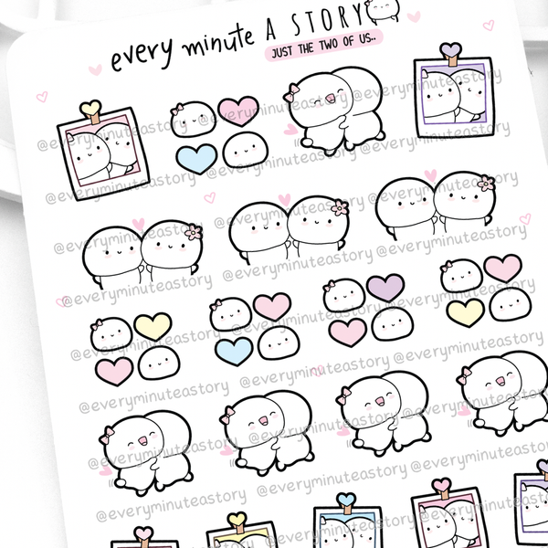 Just the two of us, couple stickers, dating, night out, dinner, vacation