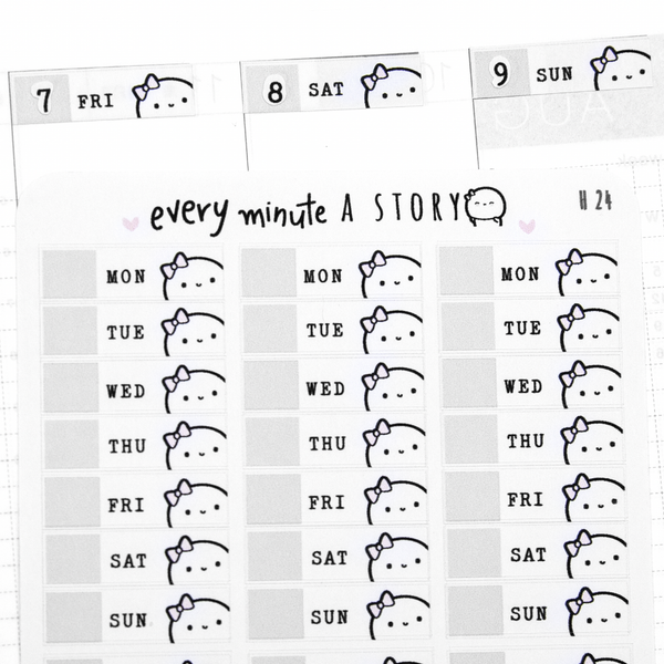 Date cover planner stickers, hobonichi cousin