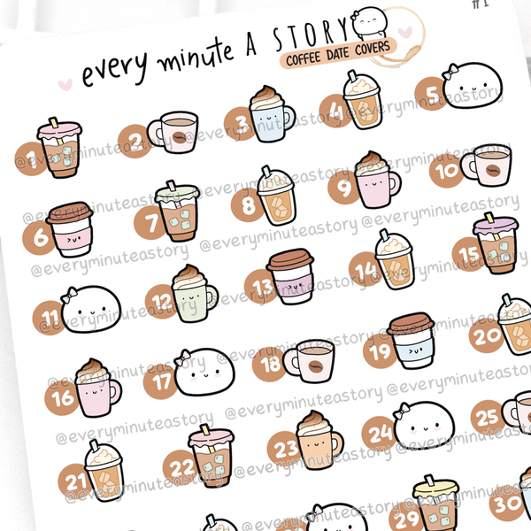 Coffee date covers stickers - Limited Stock!