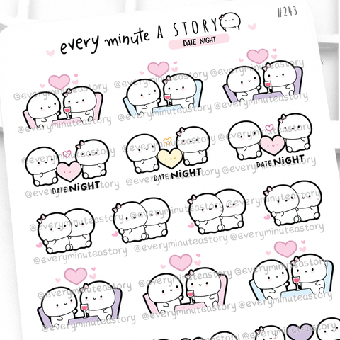 Date night Beanie stickers, night out