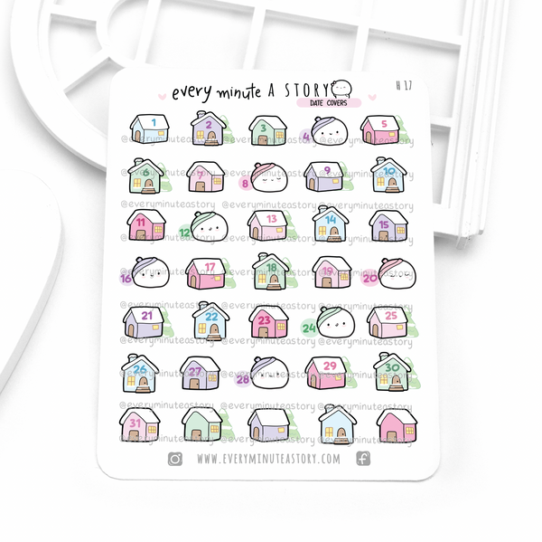 Sweater weather date cover stickers, winter