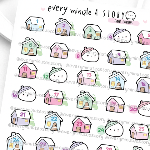 Sweater weather date cover stickers, winter