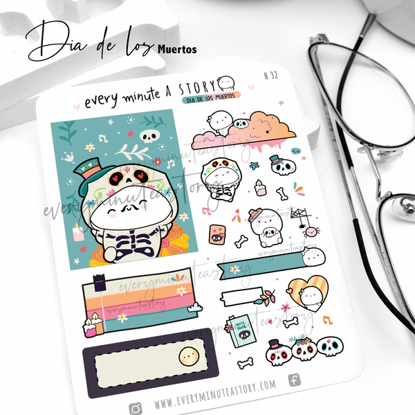 Day of the dead Beanie stickers, halloween, fall- Low Stock!