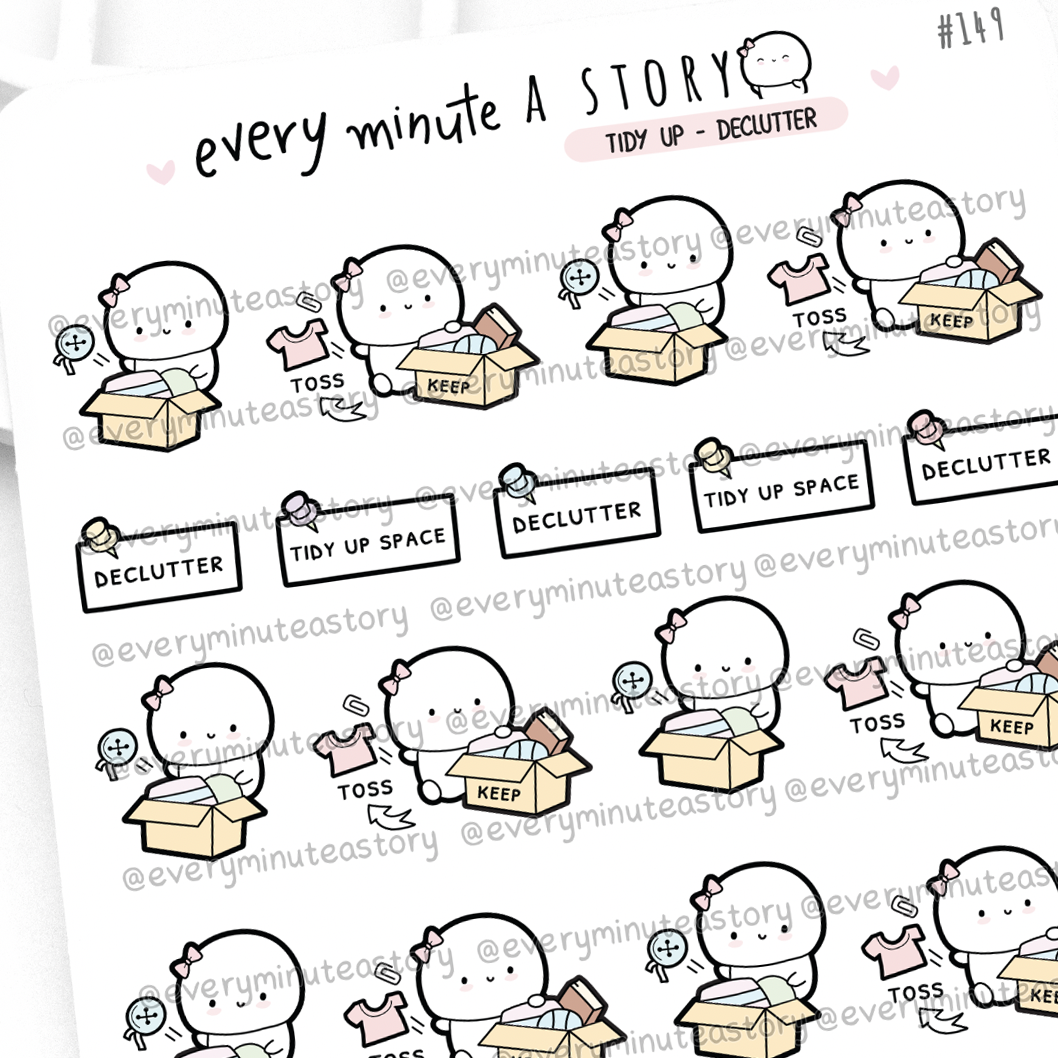Clutter Stickers De-clutter/tidy up Beanie stickers, work – Every Minute A Story
